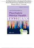 Test Bank ; Davis Advantage for Psychiatric Mental Health Nursing 10th Edition{ by Karyn I. Morgan and Mary C. Townsend}complete solutions