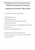 PHAR 100 Assessment Tools Exam Questions and Answers 100% Solved