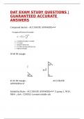 DAT EXAM STUDY QUESTIONS |GUARANTEED ACCURATE ANSWERS