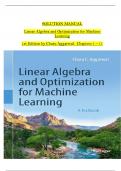 Solution Manual for Linear Algebra and Optimization for Machine Learning 1st Edition by Charu Aggarwal, ISBN: 9783030403430, All 11 Chapters Covered Complete Version