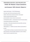 PHAR 100- Module 3 Exam Questions and Answers 100% Solved | Rated A+