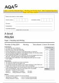 AQA A-LEVEL POLISH Paper 1 Reading and Writing MAY 2024 Combined Question Paper and Mark Scheme