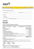 AQA A-LEVEL POLISH Paper 3 Listening, Reading and Writing JUNE 2024 Combined Question Paper and Mark Scheme