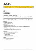 AQA AS HISTORY The Tudors: England, 1485–1603 Component 1C Consolidation of the Tudor Dynasty: England, 1485–1547 MAY 2024 Combined Question Paper and Mark Scheme