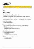 AQA AS HISTORY Tsarist and Communist Russia, 1855–1964 Component 1H Autocracy, Reform and Revolution: Russia, 1855–1917 MAY 2024 Combined Question Paper and Mark Scheme