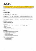 AQA AS HISTORY The British Empire, c1857–1967 Component 1J The High Water Mark of the British Empire, c1857–1914MAY 2024 Combined Question Paper and Mark Scheme