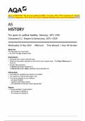 AQA AS HISTORY The quest for political stability: Germany, 1871–1991 Component 1L Empire to democracy, 1871–1929 MAY 2024 Combined Question Paper and Mark Scheme