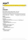 AQA AS HISTORY Royal Authority and the Angevin Kings, 1154–1216 Component 2A The Reign of Henry II, 1154–1189 MAY 2024 Combined Question Paper and Mark Scheme