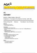 AQA AS HISTORY America: A Nation Divided, c1845–1877 Component 2J The origins of the American Civil War, c1845–1861 MAY 2024 Combined Question Paper and Mark Scheme