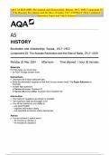 AQA AS HISTORY Revolution and dictatorship: Russia, 1917–1953 Component 2N The Russian Revolution and the Rise of Stalin, 1917–1929MAY 2024 Combined Question Paper and Mark Scheme