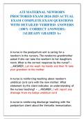 ATI MATERNAL NEWBORN  PROCTORED EXAM 2024-2025 ACTUAL  EXAM COMPLETE EXAM QUESTIONS  WITH DETAILED VERIFIED ANSWERS  (100% CORRECT ANSWERS)  /ALREADY GRADED A+