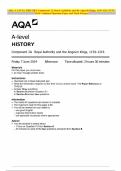 AQA A-LEVEL HISTORY Component 2A Royal Authority and the Angevin Kings, 1154–1216 JUNE 2024 Combined Question Paper and Mark Scheme