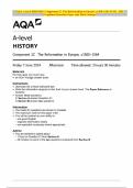 AQA A-level HISTORY Component 2C The Reformation in Europe, c1500–1564 JUNE 2024 Combined Question Paper and Mark Scheme