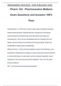 Pharm 124 - Pharmaceutics Midterm Exam Questions and Answers 100% Pass