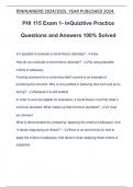 PHI 115 Exam 1- InQuizitive Practice Questions and Answers 100% Solved