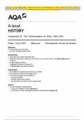 AQA A-level HISTORY Component 2P The Transformation of China, 1936–1997 JUNE 2024 Combined Question Paper and Mark Scheme