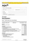 AQA A-LEVEL PHILOSOPHY Paper 1 Epistemology and moral philosophy MAY 2024 Combined Question Paper and Mark Scheme