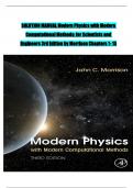 Solution Manual for Modern Physics with Modern Computational Methods: for Scientists and Engineers 3rd Edition by John Morrison, ISBN: 9780128177907, All 15 Chapters Covered  Complete