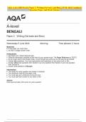 AQA A-level BENGALI Paper 2 Writing (Set texts and films) JUNE 2024 Combined Question Paper and Mark Scheme