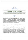 VSP FINAL EXAM 20242025 WITH GUARANTEED ACCURATE ANSWERS |VERIFIED