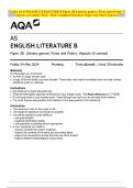 AQA AS ENGLISH LITERATURE B Paper 2B Literary genres: Prose and Poetry: Aspects of comedy MAY 2024 Combined Question Paper and Mark Scheme