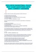 2024 NFHS BASKETBALL RULES TEST EXAM QUESTIONS WITH 100% CORRECT ANSWERS