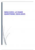 WGU D351 v2 EXAM QUESTIONS 20242025 |GUARANTEED PASS |VERIFIED