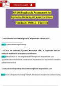 Exam 1, Exam 2, Exam 3 & Final Exam: NR548/ NR 548 (2024/ 2025) STUDY BUNDLE WITH COMPLETE SOLUTIONS) Psychiatric Assessment for the Psychiatric-Mental Health Nurse Practitioner Review |Weeks 1-8 Covered| Questions and Verified Answers