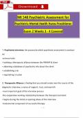 NR548 / NR 548 Exam 2 (2025 / 2026): Psychiatric Assessment for Psychiatric-Mental Health Nurse Practitioner, Covered (Week 3 - 4) Questions and Verified Answers - Chamberlain