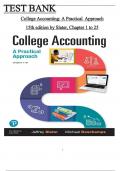 Complete Test Bank for College Accounting: A Practical Approach 15th edition by Slater & Deschamps, All Chapters 1 to 25 Covered, ISBN: 9780137504282 (100% Verified Edition)