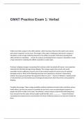 GMAT Practice Exam 1 Questions and Answers- Verbal