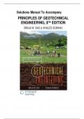 Solutions Manual To Accompany PRINCIPLES OF GEOTECHNICAL ENGINEERING, 8TH EDITION BY: BRAJA M. DAS & KHALED SOBHAN|| All Chapters, Newest Edition 