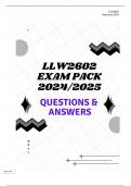 LLW2602 EXAM PACK 2024/2025 (QUESTIONS & ANSWERS)