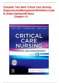 Test Bank for Critical Care Nursing Diagnosis and Management 9th Edition by Linda D. Urden, Kathleen M. Stacy Included All Chapters 1-41