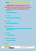 NURS 3366- Pathophysiology Test 2 Questions and Correct Answers the Latest  Update and Recommended Version