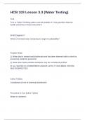 HCB 103 Lesson 3 Question and answers rated A+ 