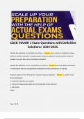 CDCR MAJOR 1 Exam Questions with Definitive Solutions/ 2024-2025.