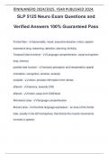 SLP EXAM PACKAGE DEAL QUESTIONS AND  ANSWERS 100% SOLVED | ALREADY GRADED A+ | GUARANTEED SUCCESS