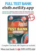 Test bank For Applied Pathophysiology for the Advanced Practice Nurse 2nd Edition by Lucie Dlugasch; Lachel Story  20242025  9781284255614  Chapter 1-14  Complete Questions and Answers A+