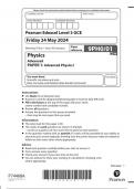 Pearson Edexcel Level 3 GCE Physics Advanced Paper 1 JUNE 2024 QUESTION PAPER