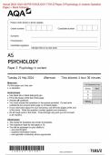 Actual 2024 AQA AS PSYCHOLOGY 7181/2 Paper 2 Psychology in context Merged Question Paper + Mark Scheme