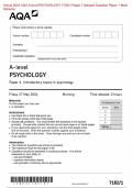 Actual 2024 AQA A-level PSYCHOLOGY 7182/1 Paper 1 Introductory topics in psychology Merged Question Paper + Mark Scheme