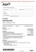 Actual 2024 AQA A-level PSYCHOLOGY 7182/2 Paper 2 Psychology in context Merged Question Paper + Mark Scheme