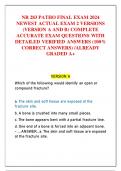 NR 283 PATHO FINAL EXAM 2024  NEWEST ACTUAL EXAM 2 VERSIONS  (VERSION A AND B) COMPLETE  ACCURATE EXAM QUESTIONS WITH  DETAILED VERIFIED ANSWERS (100%  CORRECT ANSWERS) /ALREADY  GRADED A+