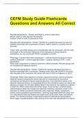 CEFM Study Guide Flashcards Questions and Answers All Correct 