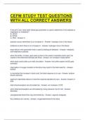 CEFM STUDY TEST QUESTIONS WITH ALL CORRECT ANSWERS 