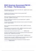 EGCC American Government PSC101 - Ch. 15 Quiz - The Bureaucracy Questions + Answers Graded A+