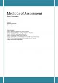 Methods of Assessment - Summary