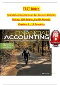 Test Bank for Financial Accounting Tools for Business Decision Making 10th Edition Kimmel Weygandt Mitchell / All Chapters 1 - 13 / Full Complete 2024 ISBN-9781119791089