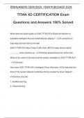 TITAN XD CERTIFICATION Exam Questions and Answers 100% Solved